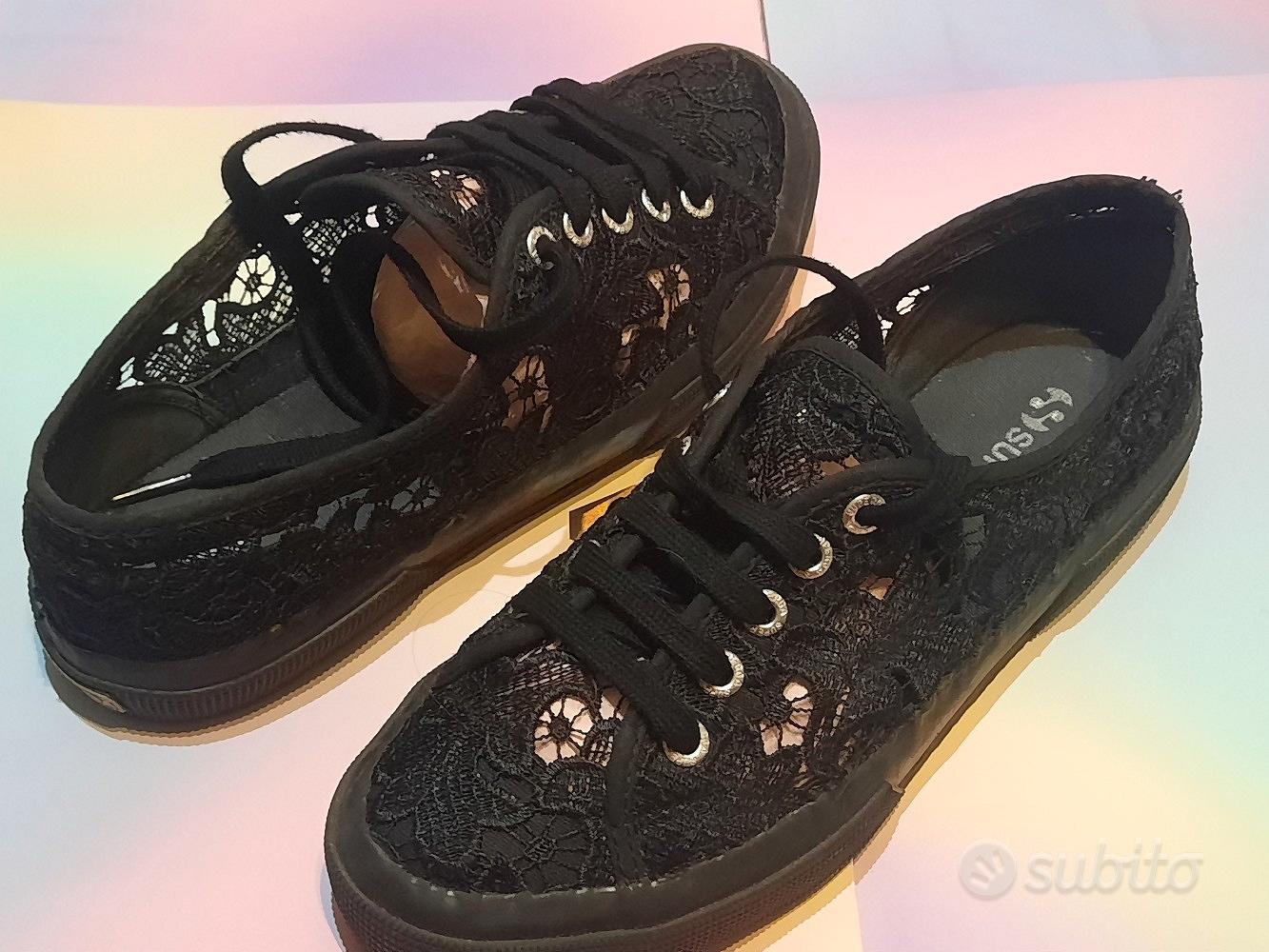 superga pizzo macrame nere taglia 38 Abbigliamento e Accessori In vendita a Roma