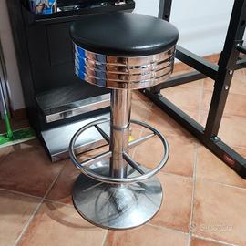 Sgabello*bar*slot*ferro*seduta*in*pelle*