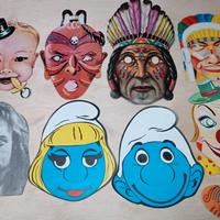 Maschere carnevale in cartoncino anni 60