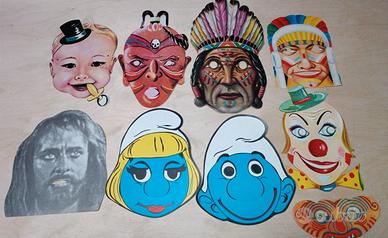 Maschere carnevale in cartoncino anni 60