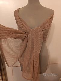 stola elegante colore cipria rosato 