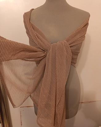 stola elegante colore cipria rosato 