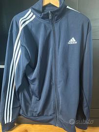 Felpa giacca Adidas blu scuro con zip