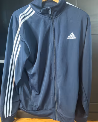 Felpa giacca Adidas blu scuro con zip