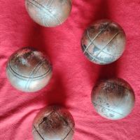 5 bocce in ferro vintage 