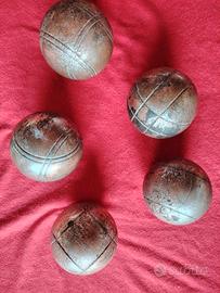 5 bocce in ferro vintage 