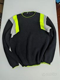 Maglione uomo XL verde fluo e nero Made in Italy