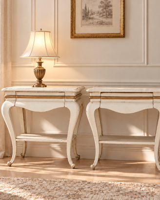 Coppia di comodini vintage, in legno