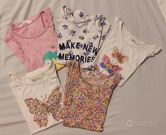 Set di 5  canotte bambina 8/10 anni 134/140 cm H&M