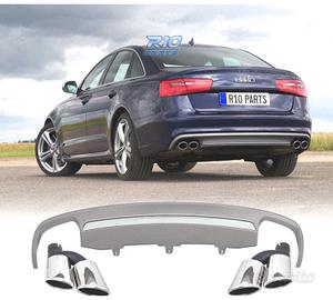 DIFFUSORE AUDI A6 4G 10- LOOK S6 + TERMINALI DI SC