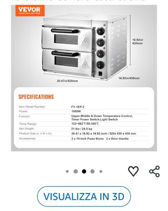 Forno doppio per pizza semiprofessionale nuovo