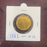 Sterlina d'oro Vittoria Giovane 1872