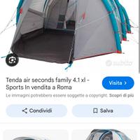 tenda gonfiabile chechua air second xl 4 posti