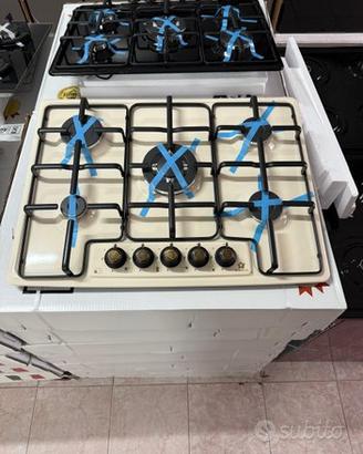 Piano cottura beige rustico 70cm 5 fuochi nuovo