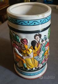 Boccale da birra tedesco vintage in ceramica 