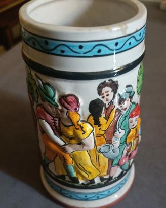 Boccale da birra tedesco vintage in ceramica 