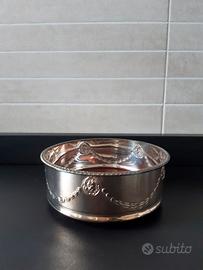 Sottobottiglia in silverplate e legno