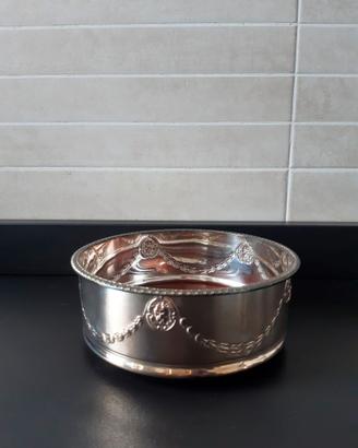 Sottobottiglia in silverplate e legno