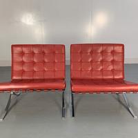 KNOLL Studio SET BARCELLONA pelle rossa Bordeaux
