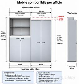 4 Mobili Componibili Ufficio - 280€