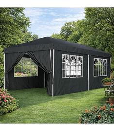 Gazebo 3x6 Con Pareti Laterali Finestre E Porte 