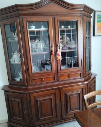 Cristalliera in legno massello stile vecchio venet