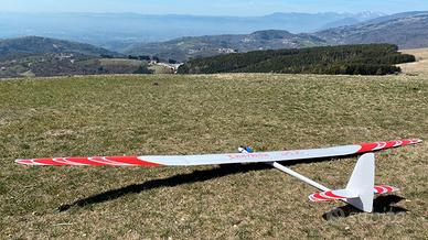aeromodello RC aliante doppia fusoliera