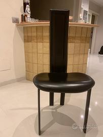 4 sedie cuoio nere Cattelan