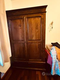 Armadio in Legno 2 Ante 2 Cassetti Arte povera