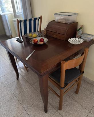 Tavolo arte povera 100x100 cm allungabile