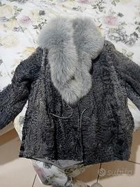 pelliccia astrakan in ermellino grigio