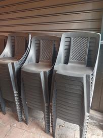 sedie in resina n.40 € 350, tavoli in resina n.9 €