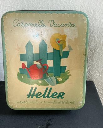 Scatola in latta caramelle Heller anni 50