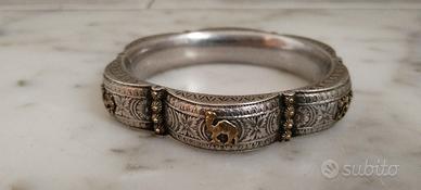 BRACCIALE D'EPOCA ARGENTO MARCHIATO 800