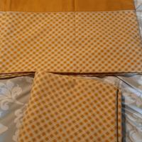 Lenzuola giallo ocra a quadretti king size