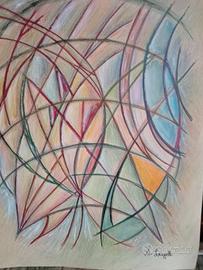 Disegno astratto su cartoncino firmato 