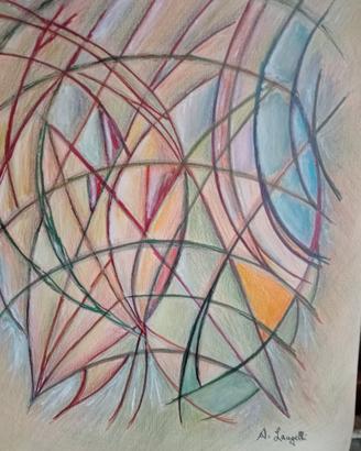 Disegno astratto su cartoncino firmato 