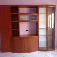 Mobile soggiorno con vetrina in legno