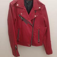 giubbino chiodo ecopelle rosso Zuiki 