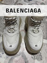 Balenciaga Triple S 45 White - Mai indossate