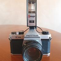 Reflex Pentax K1000 + Obiettivo SMC 50mm + Flash