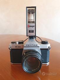 Reflex Pentax K1000 + Obiettivo SMC 50mm + Flash