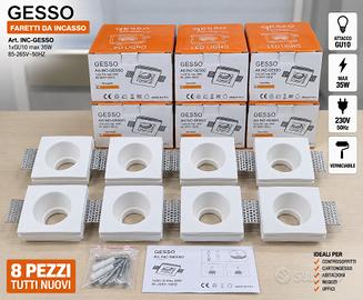Lotto 13 faretti in gesso 8 uguali da incasso GU10