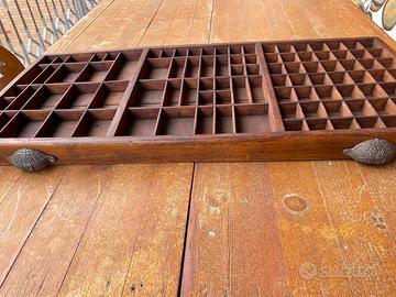 Raro doppio cassetto da tipografo di fine 800