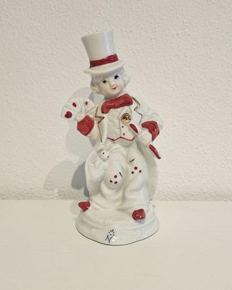 Statuina clown mago vintage porcellana marchio N