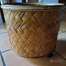 CESTA PORTA VASO IN MIDOLLINO VIMINI