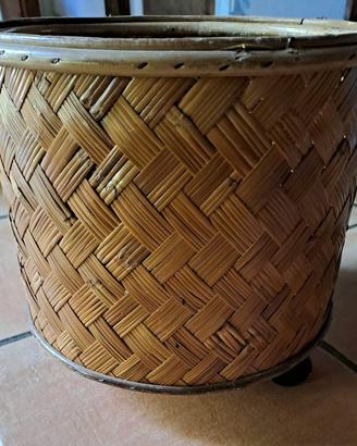 CESTA PORTA VASO IN MIDOLLINO VIMINI