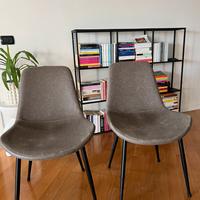 4 sedie da pranzo in simil pelle grigio