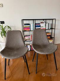 4 sedie da pranzo in simil pelle grigio