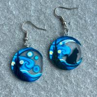 Orecchini Notte Stellata Van Gogh con Gatto